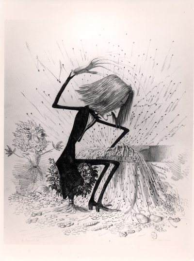 Karikatuur van Franz Liszt (1811-86) die piano speelt, 1845 door French School