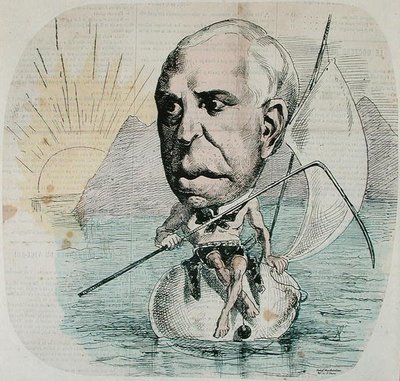 Karikatuur van Auguste Nelaton (1807-73) 1869 (gekleurde gravure) door French School