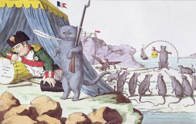 Karikatuur van Napoleon Bonaparte op Elba, ca. 1814-15 door French School