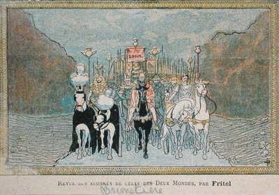 Karikatuur van de Franse Literaire Criticus, Ferdinand Brunetiere (1849-1906), c.1900 door French School