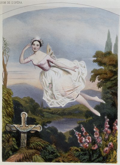 Carlotta Grisi als Giselle, uit het ballet van dezelfde naam door Adolphe Adam door French School