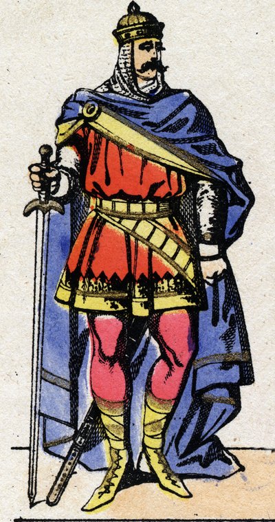 Karolingische dynastie: Portret van Eudes of Odon (ca. 860-898) Koning der Franken van 888 tot 898. Epinal afbeelding uit het einde van de 19e eeuw. Privécollectie. door French School