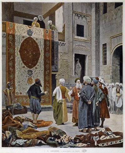 Tapijthandelaren in Egypte door French School