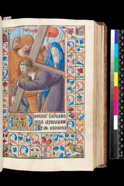 Draag van het kruis uit Getijdenboek, MS 92 f.57r, West-Frankrijk door French School