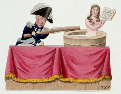 Spotprent van koning Karel X in de vorm van guignols door French School