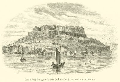 Castle-Reef Rock, aan de kust van Labrador, Noord-Amerika door French School