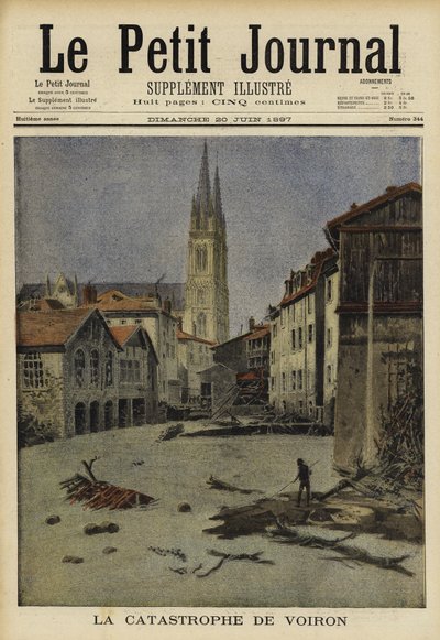 Catastrofale overstromingen in Voiron, Frankrijk, 1897 door French School