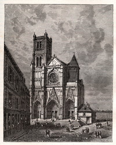Kathedraal Saint-Etienne de Meaux - Seine-et-Marne - gravure in 