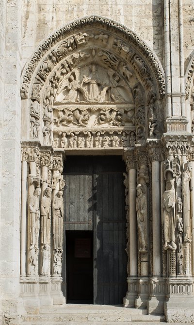 Kathedraal van Chartres, baai links van de koninklijke poort naar het westen, genaamd de beklimming door French School