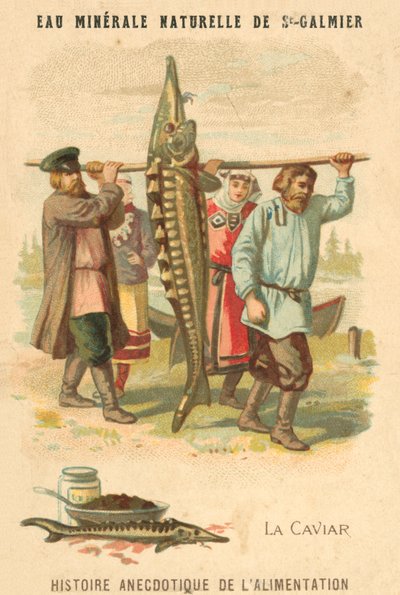 Kaviaar (chromolitho) door French School