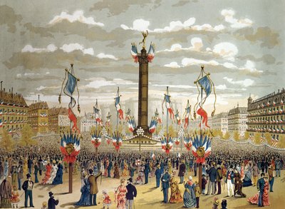 Viering van de Quatorze Juillet op de Place de la Bastille, Parijs, 14 juli 1880 door French School