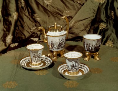 Keramiek onder het Directoire. Koffieservice geïnspireerd door de Egyptische campagne van Napoleon I door French School