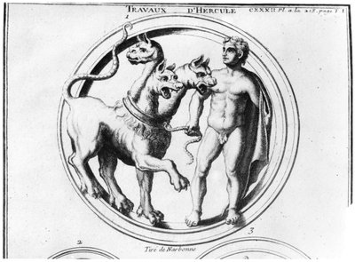 Cerberus Getemd door Hercules door French School