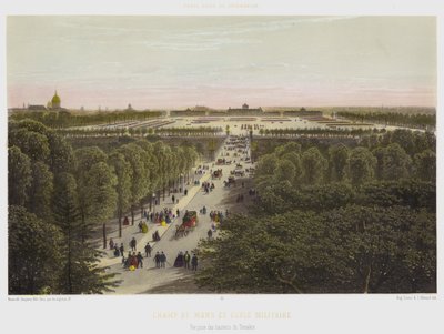 Champ De Mars en Militaire School, uitzicht vanaf de hoogten van Trocadero door French School