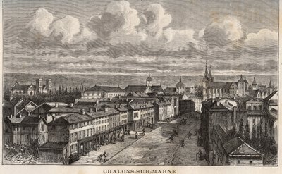 Champagne-Ardenne (Champagne Ardenne), Marne (51), Chalons sur Marne (Chalons-sur-Marne) (huidig Chalons en Champagne, Chalons-en-Champagne) - gravure in "France illustree: geografie, geschiedenis, statistische administratie" door V.A. Malt-Brown. 1884 door French School