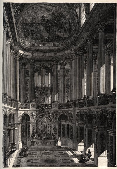Kapel van het Paleis van Versailles - gravure in 