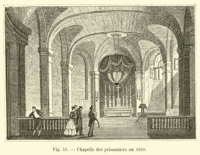 Kapel van de gevangenen in 1830 door French School