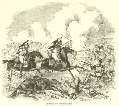 Aanval van Cuirassiers (gravure) door French School