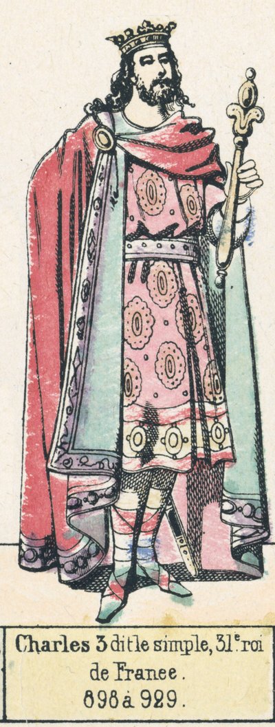 Karel III de Eenvoudige, 31e koning van Frankrijk, 898 tot 929 door French School
