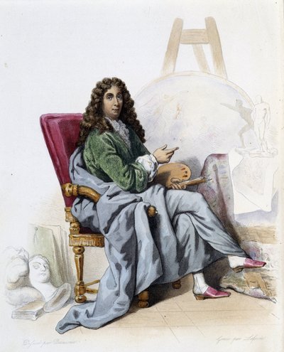 Charles Lebrun (Le Brun) (1619-1690) Franse schilder en decorateur - in "Le Plutarque francais", door Mennechet, Parijs door French School