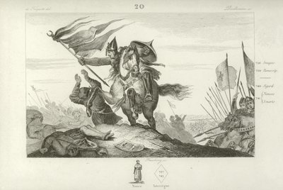 Karel Martel bij de Slag bij Tours, 732 door French School