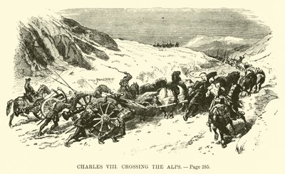 Karel VIII steekt de Alpen over door French School
