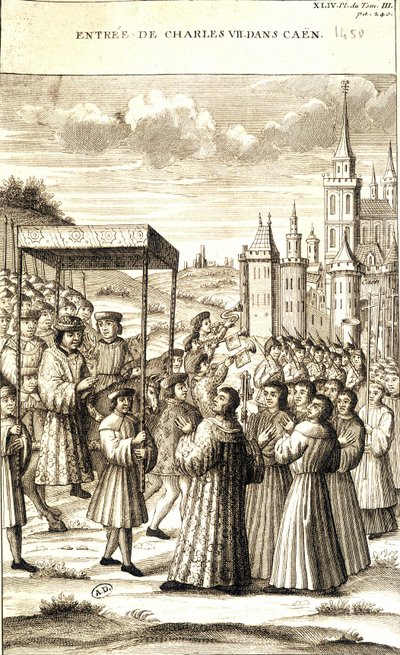 Karel VII kwam Caen binnen in 1450 door French School