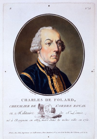 Charles de Folard, uit Portraits des grands hommes, femmes illustres, et sujets memorables de France, gepubliceerd 1787-92 door French School