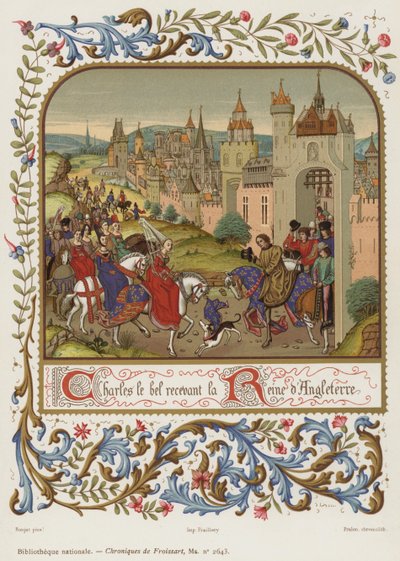 Karel de Schone ontvangt de Koningin van Engeland door French School
