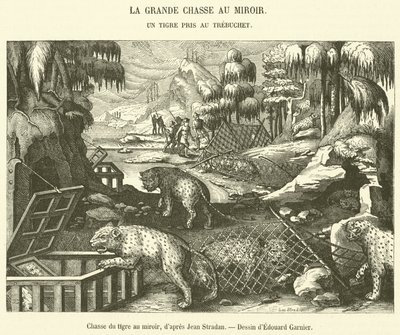 Chasse du tigre au miroir door French School