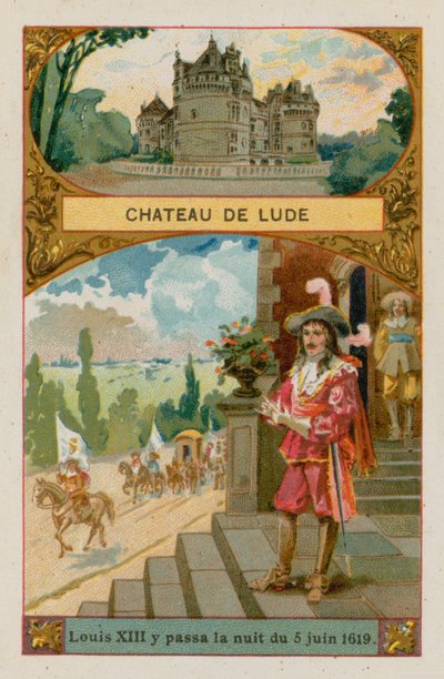 Kasteel van Lude, waar Lodewijk XIII (1601-1643) de nacht van juni 1619 doorbracht door French School