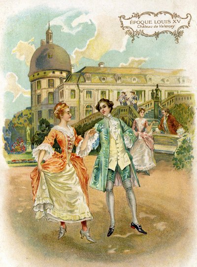 Kasteel van Valençay (Indre) ten tijde van Lodewijk XV door French School