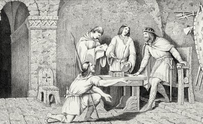 Childeric I (d.481) en het verhaal van de twee helften van de gouden munt, uit 