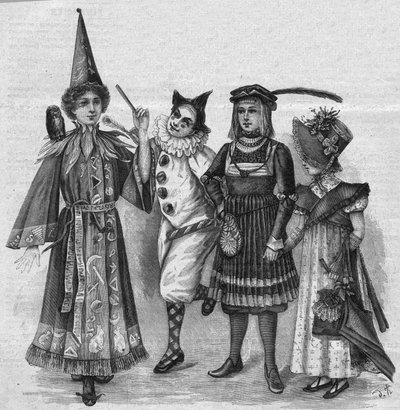 Kinderkleding: heksenkostuums, clown, page en 