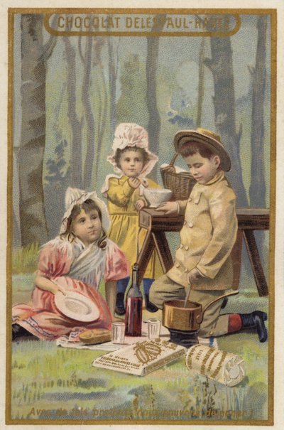 Picknick van kinderen door French School
