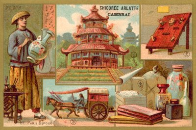 China (chromolitho) door French School