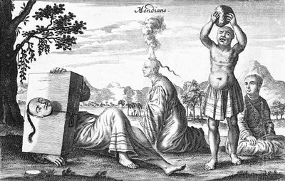 Chinese Mendians die zelfverminkende handelingen uitvoeren, 1664 door French School