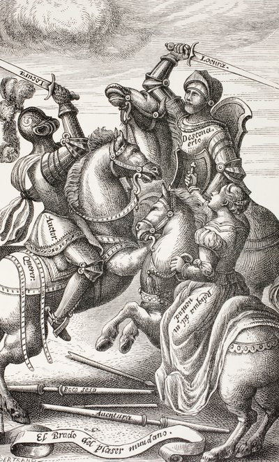 Ridderlijkheid voorgesteld door allegorische figuren, uit 