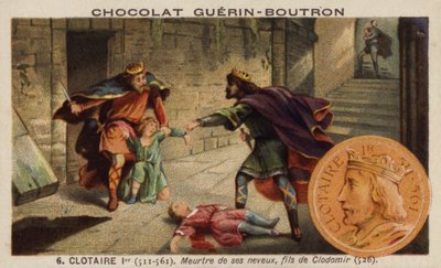 Chlothar I en de moord op zijn neven, de zonen van koning Clodomir, 526 door French School