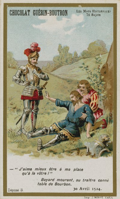 Chocolat Guerin-Boutron handelskaart, Historische Woorden serie door French School