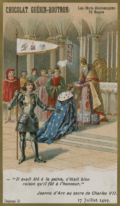 Chocolat Guerin-Boutron handelskaart, Historische Woorden serie door French School