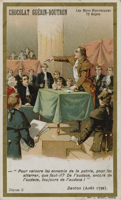 Chocolat Guerin-Boutron handelskaart, Historische Woorden serie door French School