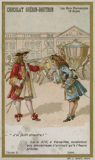 Chocolat Guerin-Boutron handelskaart, Historische Woorden serie door French School