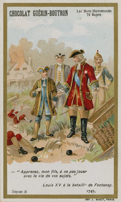 Chocolat Guerin-Boutron handelskaart, Historische Woorden serie door French School