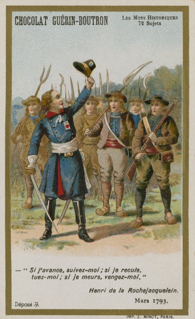 Chocolat Guerin-Boutron handelskaart, Historische Woorden serie door French School