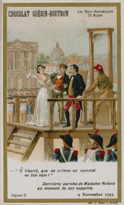 Chocolat Guerin-Boutron handelskaart, Historische Woorden serie door French School