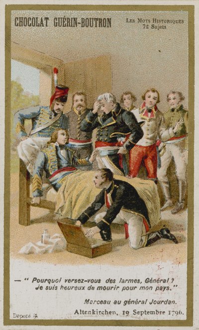 Chocolat Guerin-Boutron handelskaart, Historische Woorden serie door French School