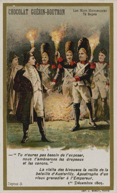 Chocolat Guerin-Boutron handelskaart, Historische Woorden serie door French School