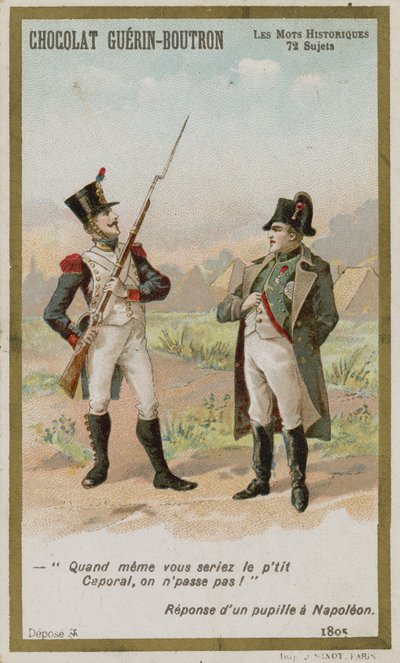Chocolat Guerin-Boutron handelskaart, Historische Woorden serie door French School