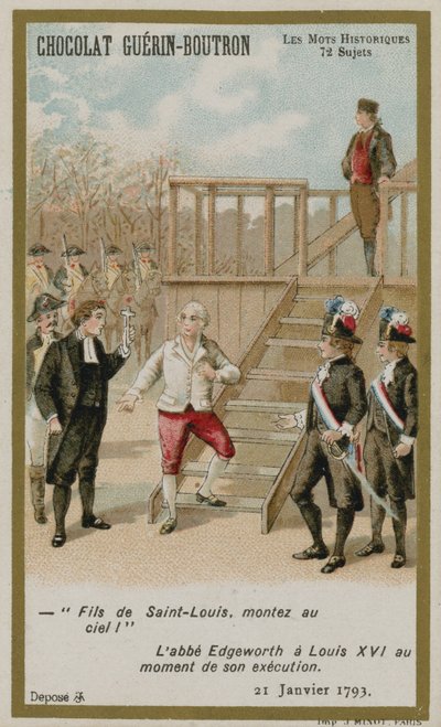 Chocolat Guerin-Boutron handelskaart, Historische Woorden serie door French School